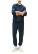 Thumbnail Pantalon Jogging marine uni avec une coupe droite et une taille élastiquée - Image 2