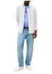 Thumbnail Chemise en coton blanche à rayures avec une coupe droite et col à revers - Image 4
