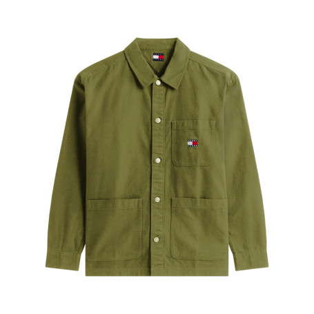Chemise en coton kaki unie avec une coupe...
