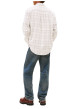 Thumbnail Chemise en coton écrue à carreaux avec une coupe droite et un col à revers - Image 3