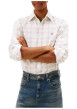 Thumbnail Chemise en coton écrue à carreaux avec une coupe droite et un col à revers - Image 4
