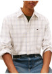 Thumbnail Chemise en coton écrue à carreaux avec une coupe droite et un col à revers - Image 5