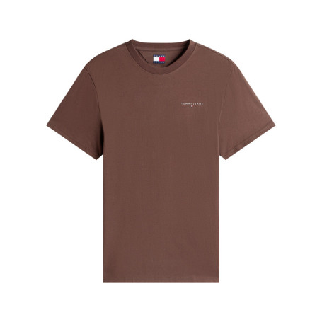 T-shirt en coton marron uni avec une coupe...
