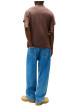 Thumbnail T-shirt en coton marron uni avec une coupe droite et un col rond - Image 3
