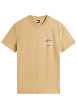 Thumbnail T-shirt en coton beige imprimé avec une coupe droite et un col rond