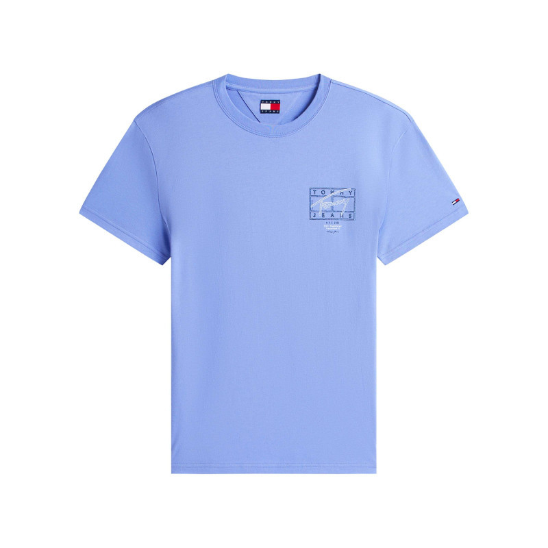 Tommy Jeans - T-shirt En Coton Marine Imprimé Avec Une Coupe Droite Et Un Col Rond - Bleu Foncé Tommy Jeans - T-shirt En Coton Marine Imprimé Avec Une Coupe Droite Et Un Col Rond - Bleu Foncé