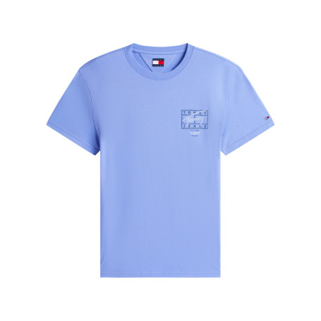 T-shirt en coton marine imprimé avec une coupe...