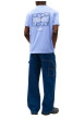 Thumbnail T-shirt en coton marine imprimé avec une coupe droite et un col rond - Image 3