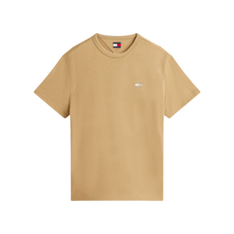 T-shirt beige uni avec une coupe droite et des...