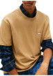 Thumbnail T-shirt beige uni avec une coupe droite et des manches courtes - Image 5