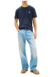Thumbnail T-shirt marine uni avec une coupe droite et des manches courtes - Image 4