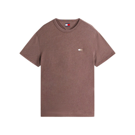 T-shirt marron uni avec une coupe droite et des...