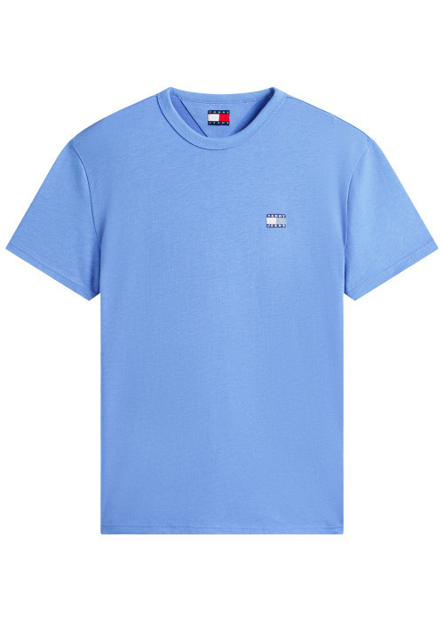 T-shirt bleu uni avec une coupe droite et des...