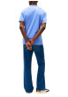 Thumbnail T-shirt bleu uni avec une coupe droite et des manches courtes - Image 3