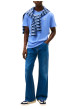 Thumbnail T-shirt bleu uni avec une coupe droite et des manches courtes - Image 4