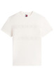 Thumbnail T-shirt en coton écru uni avec une coupe droite et un col rond