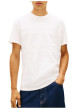 Thumbnail T-shirt en coton écru uni avec une coupe droite et un col rond - Image 2