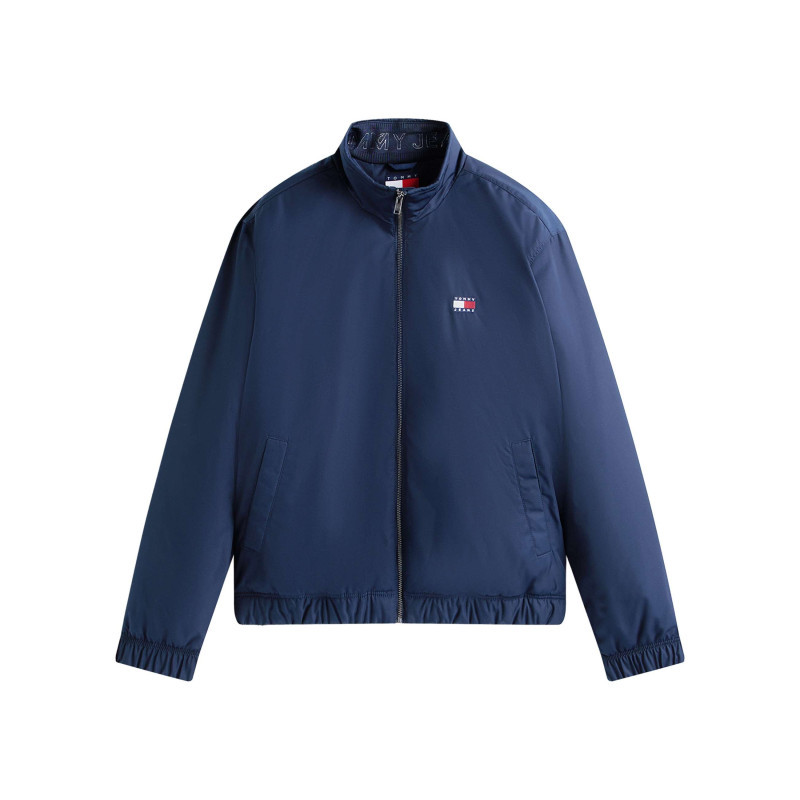 Tommy Jeans - Blouson Marine Uni Avec Une Coupe Droite Et Un Col Montant - Bleu Foncé