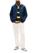Thumbnail Blouson marine uni avec une coupe droite et un col montant - Image 4