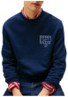 Thumbnail Sweat en coton marine à imprimé avec une coupe droite et un col rond - Image 5