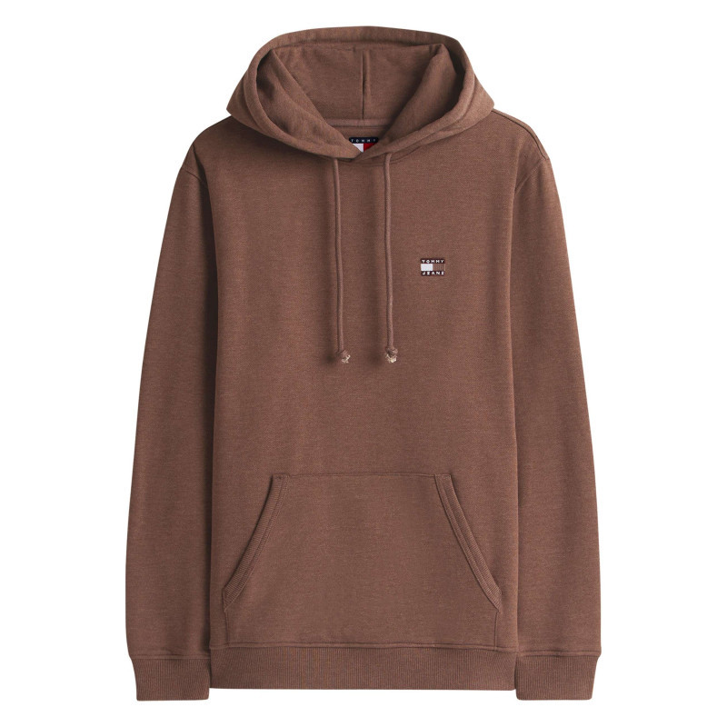 Tommy Jeans - Sweat Marron Uni Avec Une Coupe Droite Et Un Col à Capuche - Marron Tommy Jeans - Sweat Marron Uni Avec Une Coupe Droite Et Un Col à Capuche - Marron