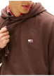 Thumbnail Sweat marron uni avec une coupe droite et un col à capuche - Image 5
