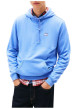 Thumbnail Sweat bleu uni avec une coupe droite et un col à capuche avec cordon de serrage - Image 2