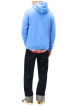 Thumbnail Sweat bleu uni avec une coupe droite et un col à capuche avec cordon de serrage - Image 3