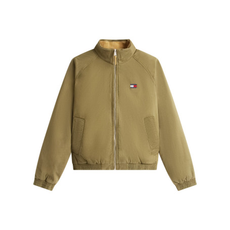 Blouson en coton biologique kaki uni avec une...