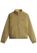 Thumbnail Blouson en coton biologique kaki uni avec une coupe droite et un col montant