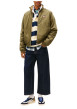 Thumbnail Blouson en coton biologique kaki uni avec une coupe droite et un col montant - Image 4