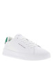Thumbnail Tennis en cuir blanches et vertes à talon plat avec des lacets - Image 3