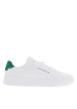 Thumbnail Tennis en cuir blanches et vertes à talon plat avec des lacets