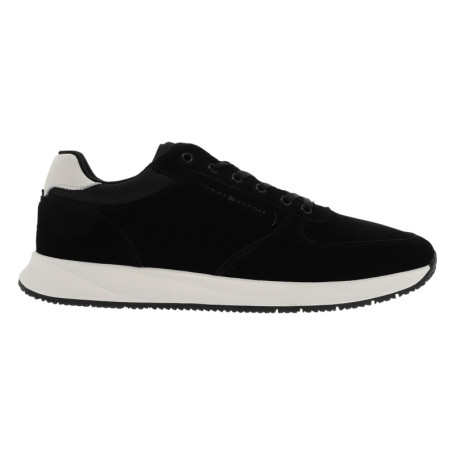 Baskets running en cuir noires à talon plat...