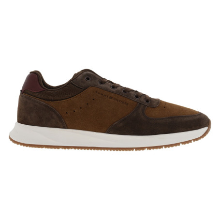 Baskets running brunes en cuir avec un talon...