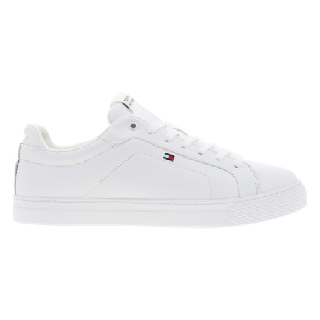 Tennis en cuir blanc à talon plat avec des...