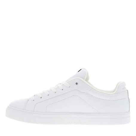 Tennis en cuir blanc à talon plat avec des...
