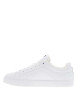 Thumbnail Tennis en cuir blanc à talon plat avec des lacets et un logo brodé - Image 2