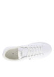 Thumbnail Tennis en cuir blanc à talon plat avec des lacets et un logo brodé - Image 4