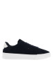 Thumbnail Tennis en cuir bleu marine à talon plateau avec des lacets noirs