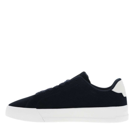 Tennis en cuir bleu marine à talon plateau avec...