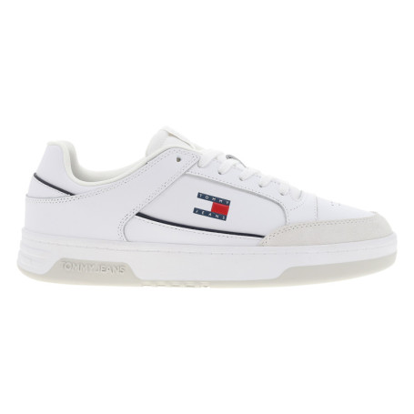 Tennis en cuir blanches à talon plat avec des...
