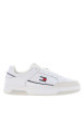 Thumbnail Tennis en cuir blanches à talon plat avec des lacets et logo côté externe