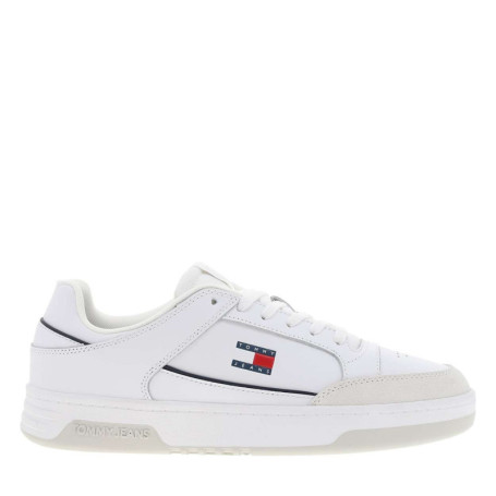 Tennis en cuir blanches à talon plat avec des...