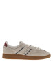 Thumbnail Tennis en cuir sable à talon plat avec des lacets et un revêtement doux