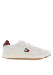 Thumbnail Tennis en cuir ivoire à talon plat avec des lacets et un revêtement en grains