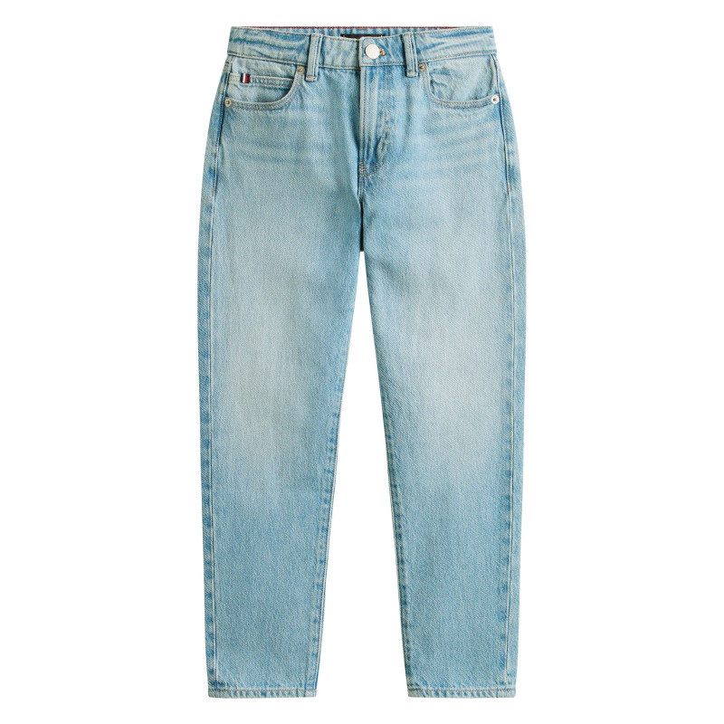 Tommy Hilfiger - Jean En Coton Bleu Aspect Délavé à Coupe Droite Pourvu De Poches - Bleu