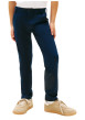 Thumbnail Pantalon chino en coton bleu à coupe slim pourvu de poches plaquées - Image 2