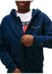 Thumbnail Sweat zippé en coton mélangé marine pourvu d'un col à capuche - Image 3