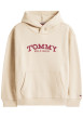 Thumbnail Sweat en coton mélangé beige pourvu d'un col à capuche boutonné